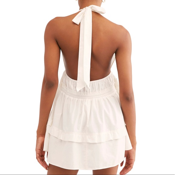 Free People White boho Halter Tunic - Picture 3 of 8